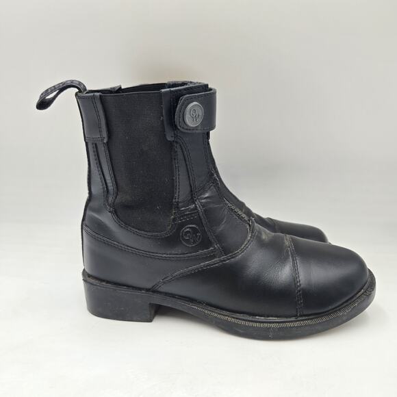 Cowboy Boots OLD WEST Children's Black Zipper Paddock Riding Boots Sz 3 D - Picture 1 of 6